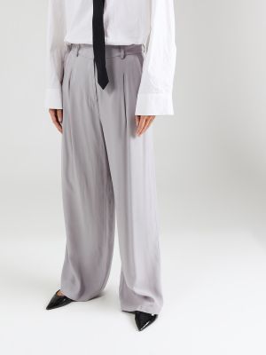 Plisované nohavice Selected Femme sivá