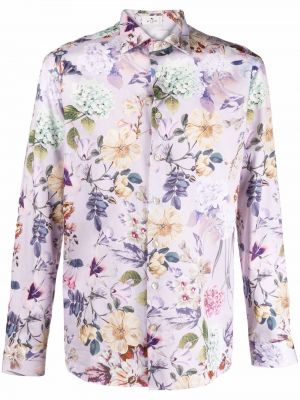 Camisa de seda de flores con estampado Etro violeta