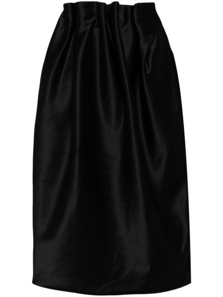 Plisované saténové midi sukně Simone Rocha černé