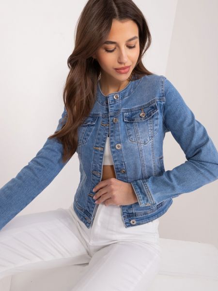 Priliehavá džínsová bunda Fashionhunters modrá