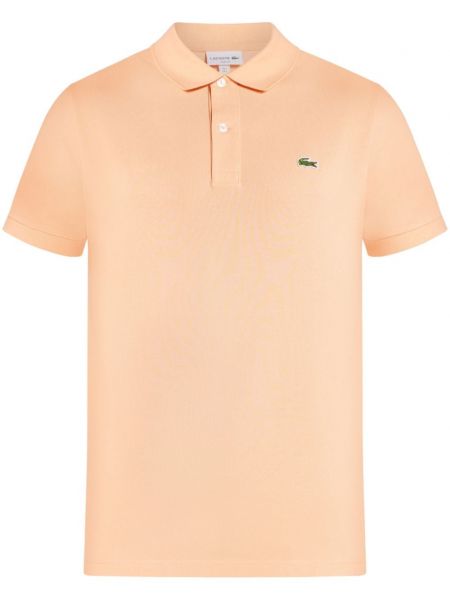 Pamučna polo majica s vezom Lacoste narančasta