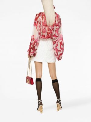 Zīda blūze ar apdruku Dolce & Gabbana sarkans