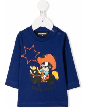 Trykt sweatshirt for jenter Dsquared2 Kids blå