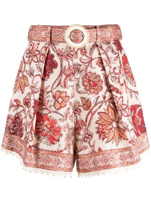 Shorts di jeans con stampa Zimmermann rosso