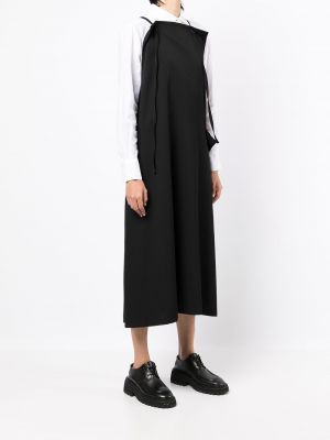 Drapované midi šaty s kapsami Y's černé
