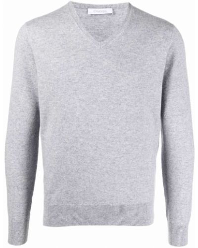 Jersey de cachemir con escote v de tela jersey Cruciani gris