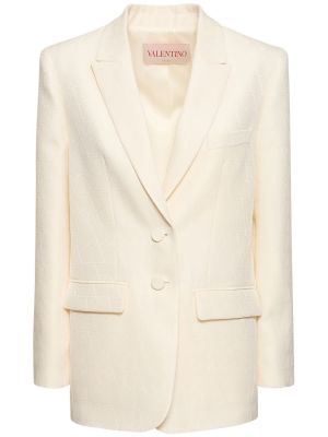 Svilena volnena jakna iz krep tkanine Valentino