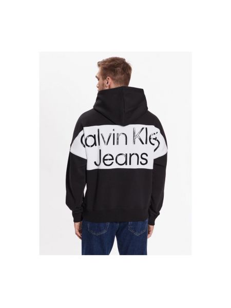 Felpa con la zip Calvin Klein nero