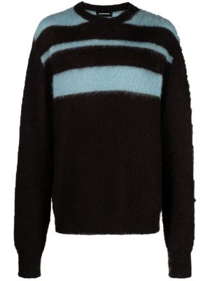 Sweter w paski Salvatore Santoro brązowy
