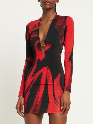 Sukienka mini z nadrukiem Louisa Ballou czerwona