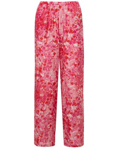 Хлопковые брюки с принтом Laura Urbinati, розовые