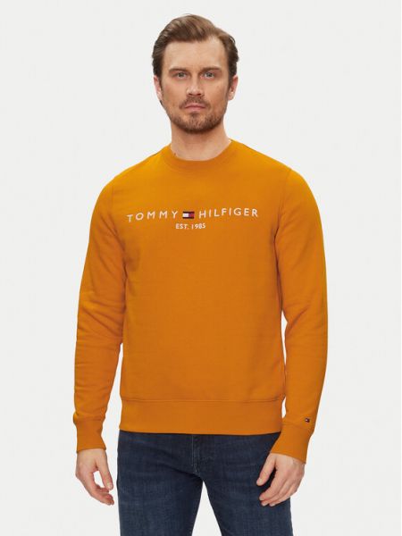 Pulóver Tommy Hilfiger narancsszínű