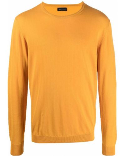 Jersey de punto de tela jersey de cuello redondo Roberto Collina naranja