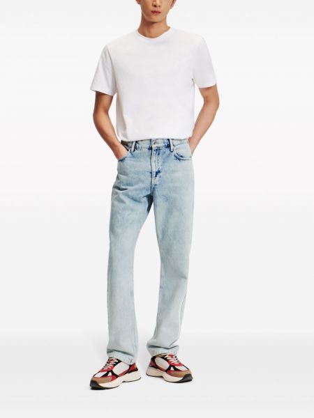 Triibuline slim fit kitsa lõikega teksapüksid Karl Lagerfeld