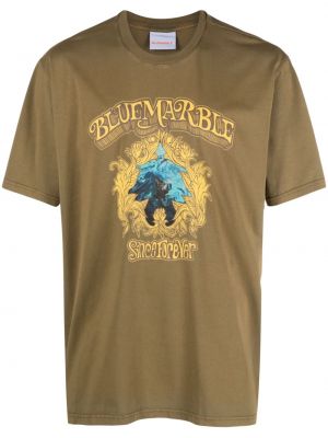 T-shirt aus baumwoll mit print Bluemarble