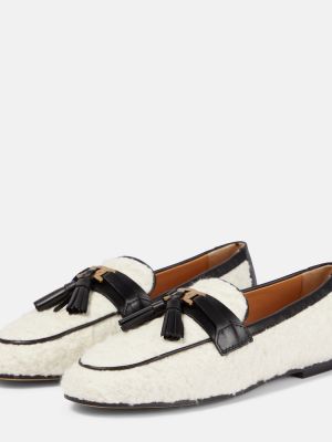 Pantofi loafer din piele Tod's alb