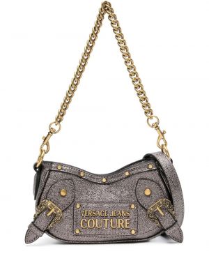 Borsa a tracolla di pelle con borchie Versace Jeans Couture