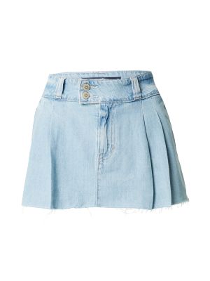 Plisovaná džínsová sukňa Hollister modrá