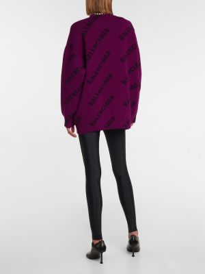 Vlněný svetr Balenciaga fialový
