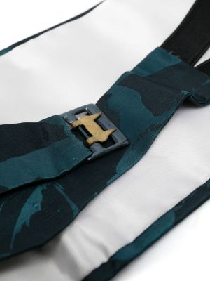 Jedwabny garnitur z nadrukiem w abstrakcyjne wzory Yves Saint Laurent Pre-owned niebieski