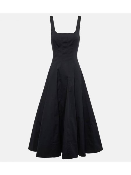 Robe mi-longue en coton Staud noir