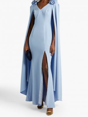Платье с аппликацией Marchesa Notte синее