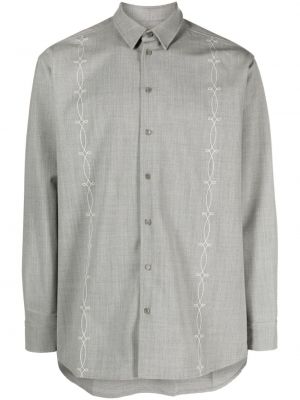 Košeľa s výšivkou Soulland sivá