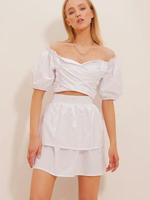 Sukně Trend Alaçatı Stili bílé