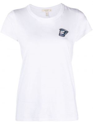 Βαμβακερή μπλούζα Rag & Bone λευκό