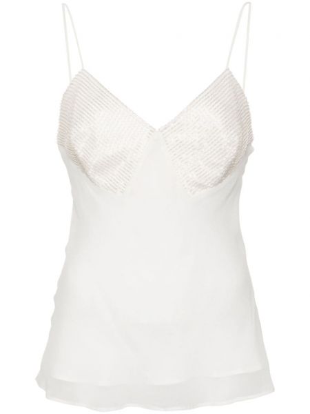 Tanktop i silke Max Mara hvid