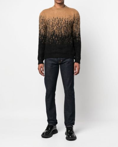 Abstraktas džemperis ar apdruku ar apaļu kakla izgriezumu Salvatore Santoro brūns