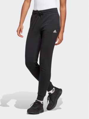 Pamut slim fit sport nadrág Adidas fekete