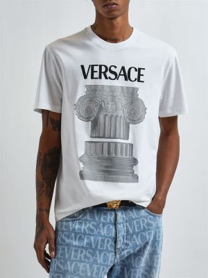 Jersey pamut póló nyomtatás Versace fehér