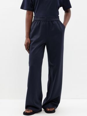 Широкие брюки из технического твила с карманами-карго Tibi синий