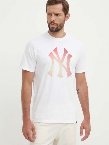 Koszulka bawełniana z nadrukiem 47 Brand biała