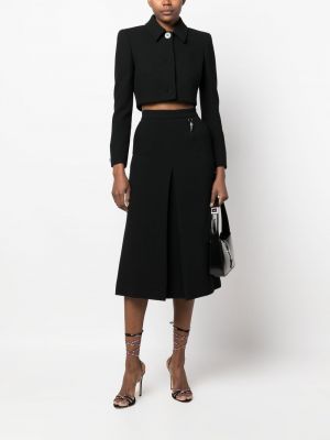 Vlněné midi sukně Roberto Cavalli černé