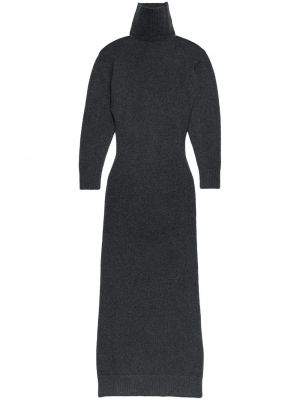 Pletené dlouhé šaty Ami Paris šedé