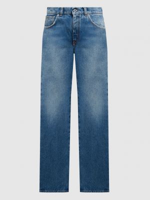 Синие джинсы клеш с потертостями Off-white