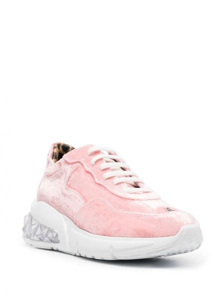 Aksamitne sneakersy Philipp Plein różowe