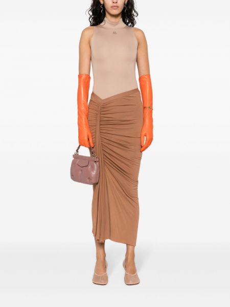 Drapované asymetrické sukně Rick Owens Lilies hnědé