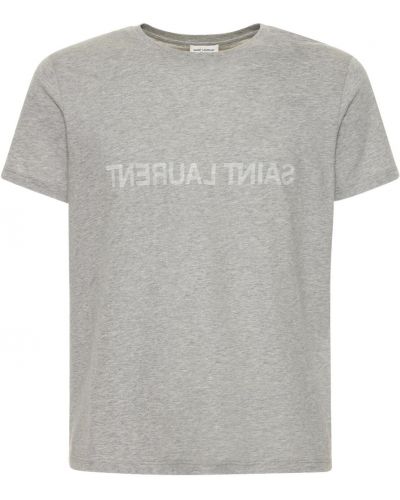 Džerzej bavlnené tričko Saint Laurent sivá