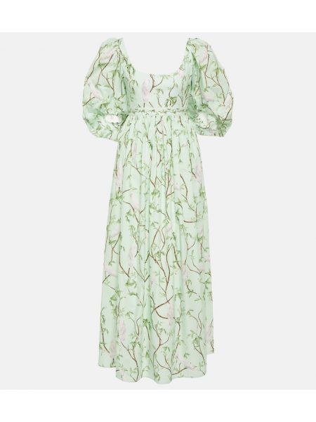 Pamučna maksi haljina s printom Agua By Agua Bendita zelena