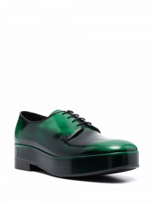 Zapatos derby con cordones Prada verde