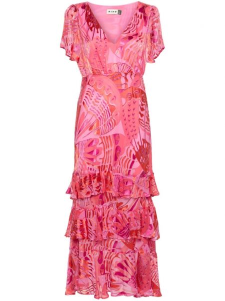 Midi šaty Rixo růžové