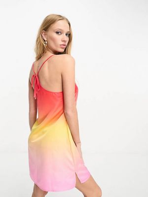 Атласное платье-сорочка Loungeable с эффектом закатного омбре