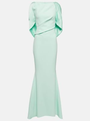 Vestido largo de crepé Safiyaa verde