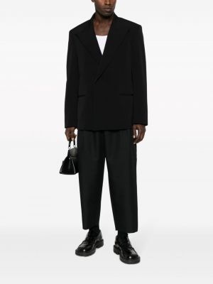 Plisované rovné kalhoty Comme Des Garçons Homme Plus černé