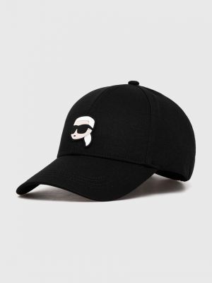 Bombažna kapa Karl Lagerfeld črna