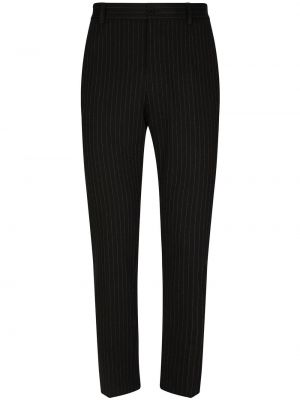 Pruhované kalhoty s potiskem Dolce & Gabbana černé