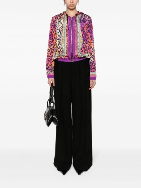 Jacke mit kapuze mit print mit leopardenmuster Just Cavalli lila